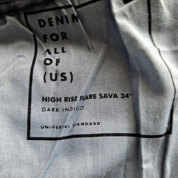 NWT Universal Standard Flare Sava High Rise 34" Jeans Dark Indigo Womens Size 40 - Picture 14 of 16